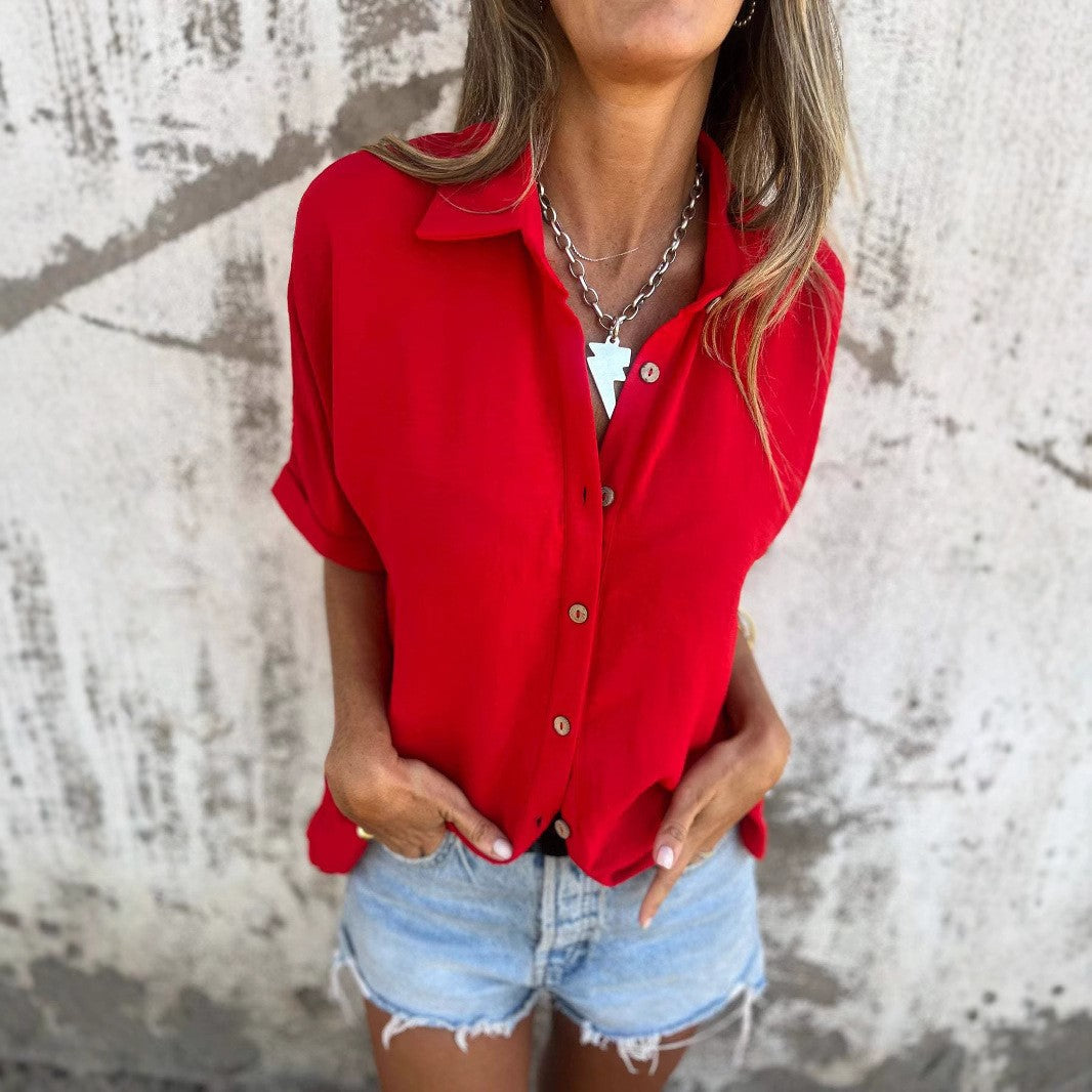 Aurelia Button-Front Casual Blouse