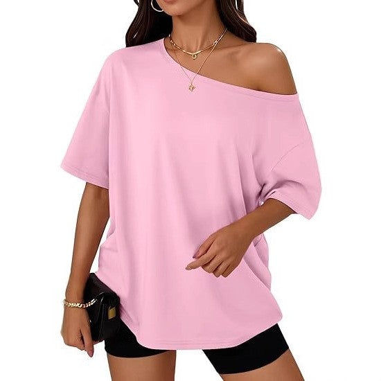 Aurelia Diagonal-Collar Tee