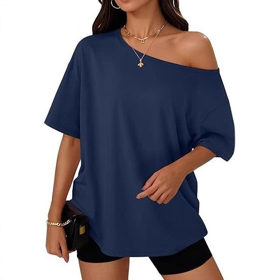 Aurelia Diagonal-Collar Tee