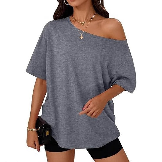 Aurelia Diagonal-Collar Tee