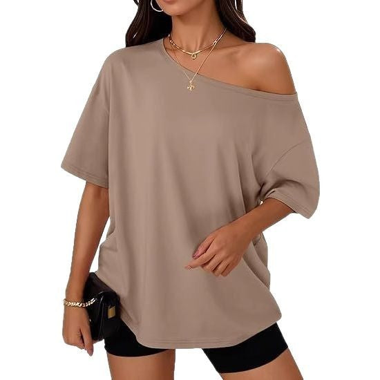 Aurelia Diagonal-Collar Tee