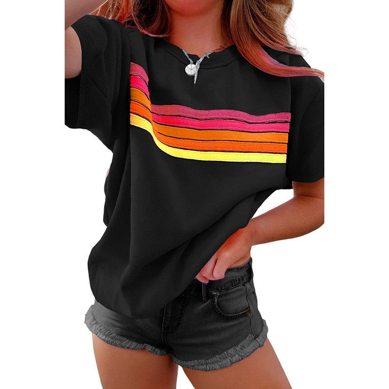 Calla Striped Contrast Tee