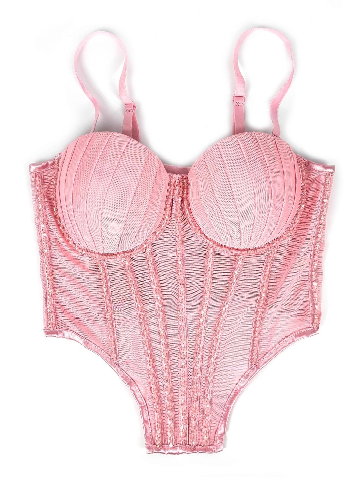 Seraphina Rhinestone Mesh Corset Top
