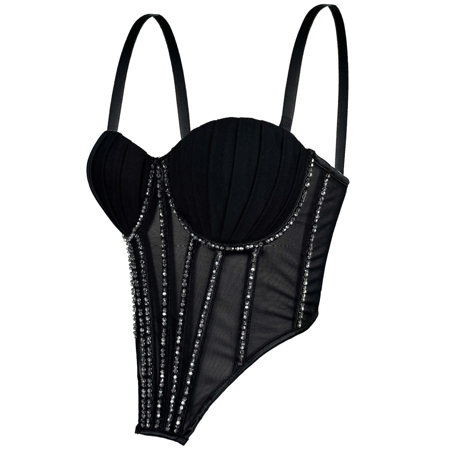 Seraphina Rhinestone Mesh Corset Top