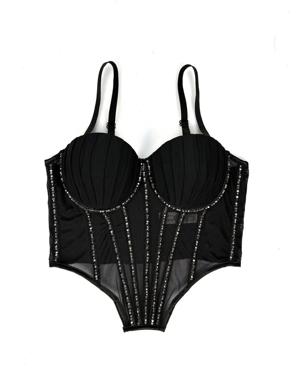 Seraphina Rhinestone Mesh Corset Top