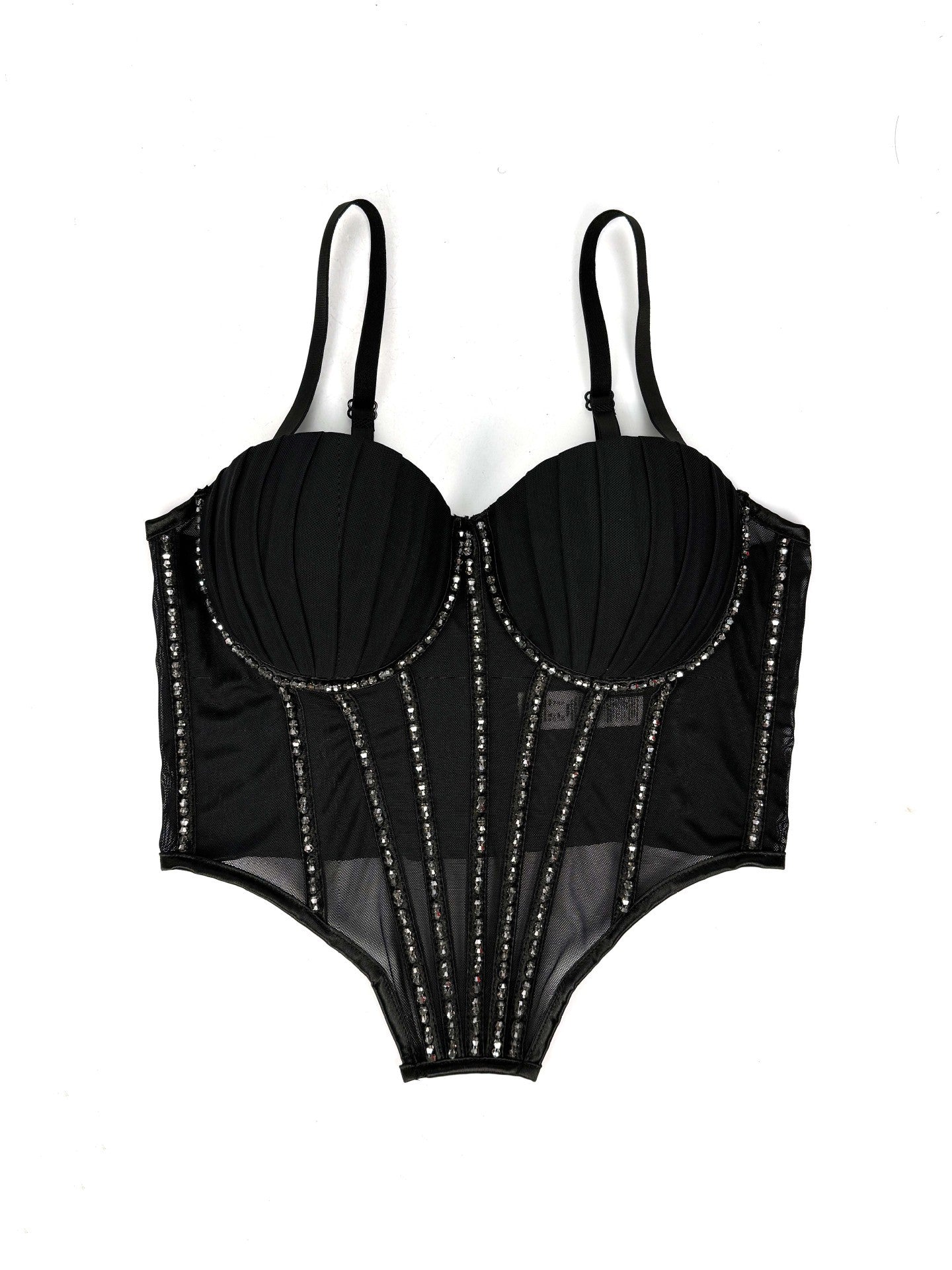 Seraphina Rhinestone Mesh Corset Top