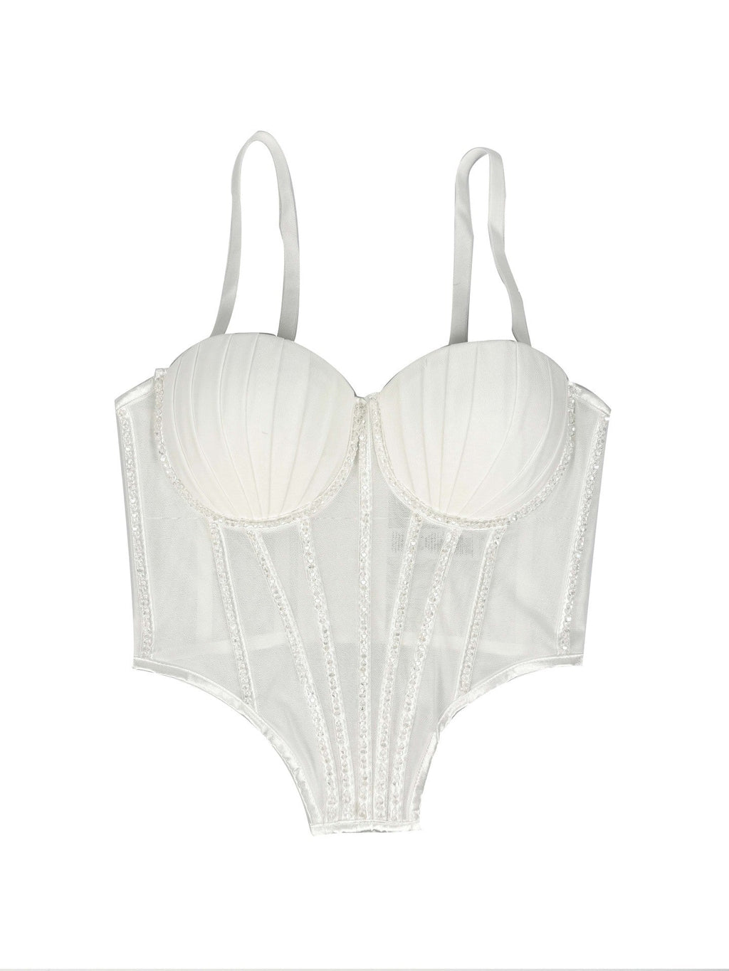 Seraphina Rhinestone Mesh Corset Top