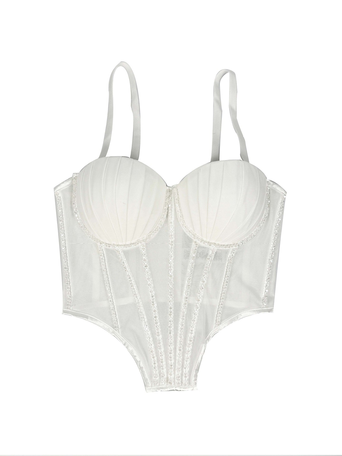 Seraphina Rhinestone Mesh Corset Top