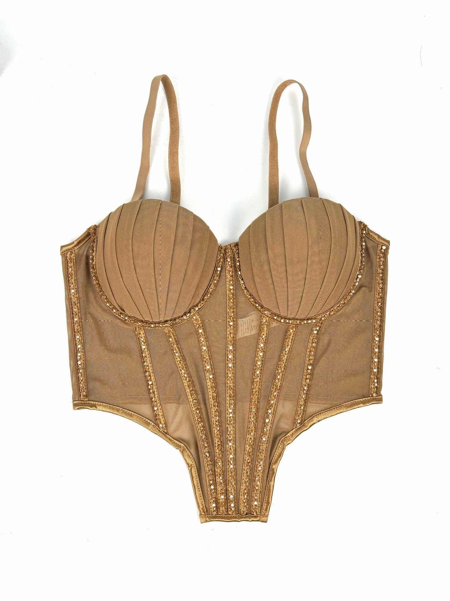 Seraphina Rhinestone Mesh Corset Top