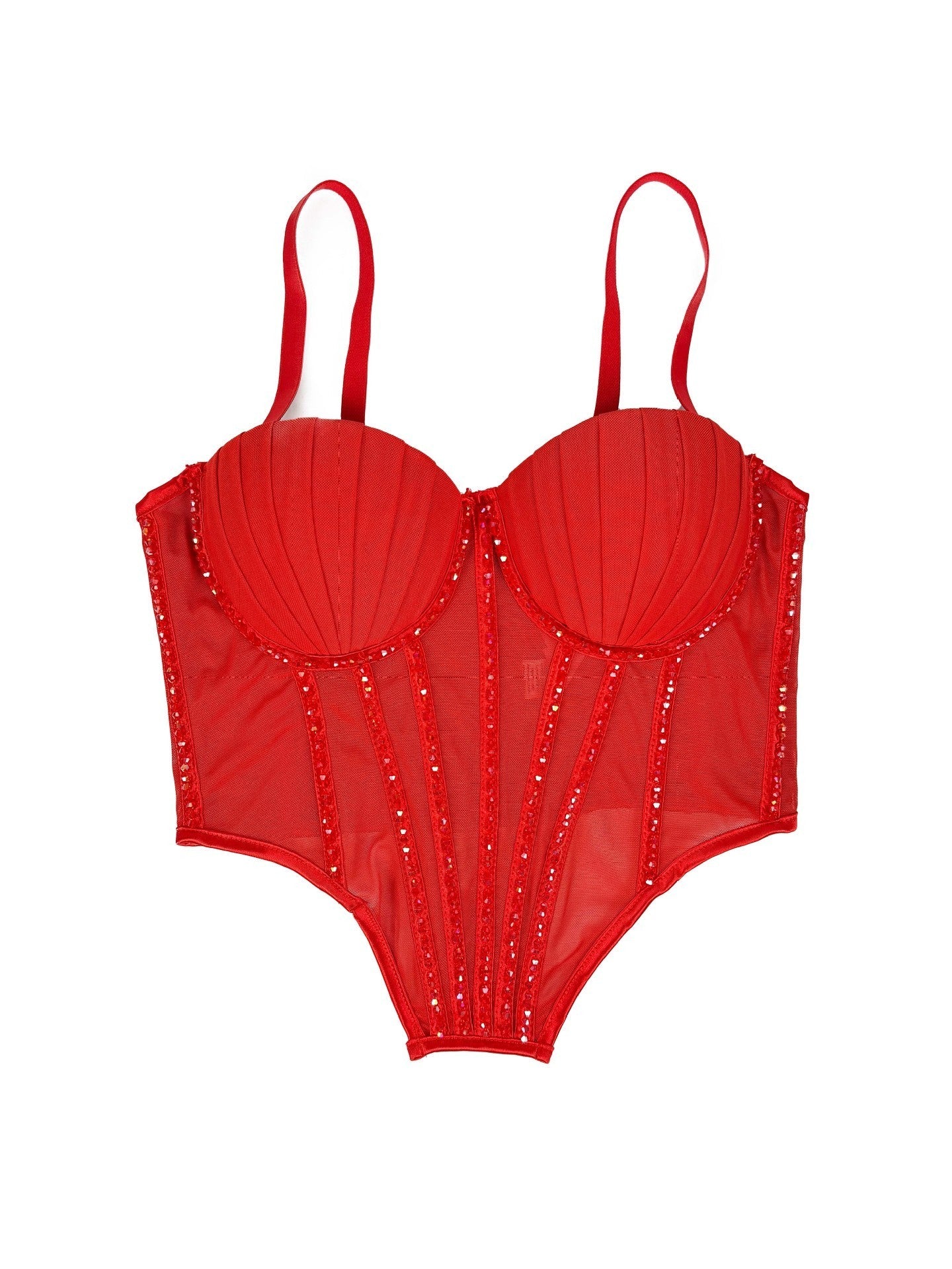 Seraphina Rhinestone Mesh Corset Top